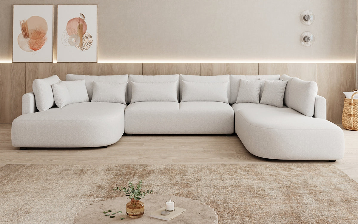 Designer sofa Ando - sectional sofa in textured fabric