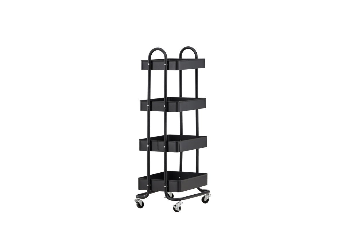 Shelf Manaus – Rolling shelf with 4 shelves in Black