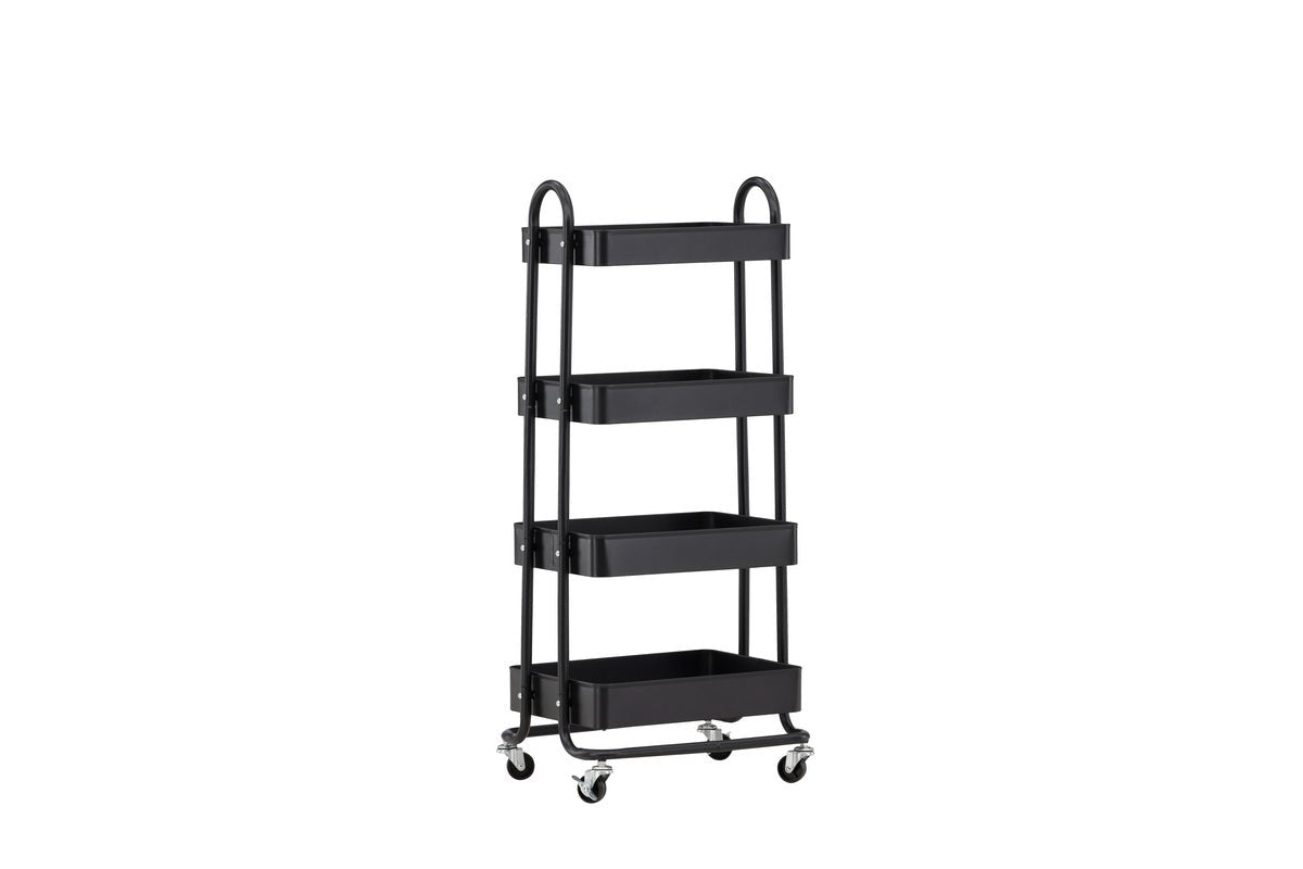 Shelf Manaus – Rolling shelf with 4 shelves in Black