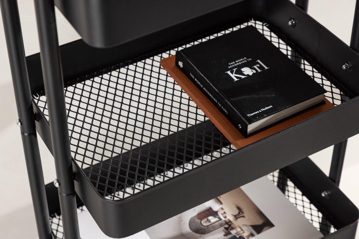 Shelf Manaus – Rolling shelf with 4 shelves in Black