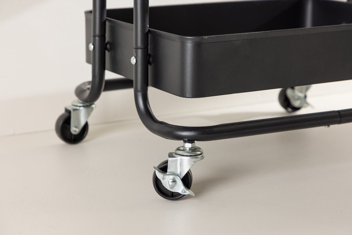 Shelf Manaus – Rolling shelf with 4 shelves in Black