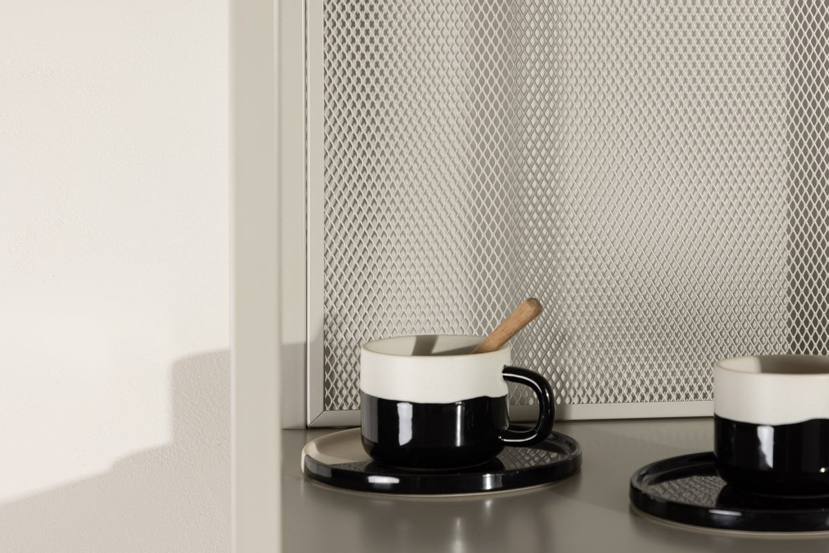 Regal Buenos Aires – hohes Standregal in Beige mit 4 Fächern