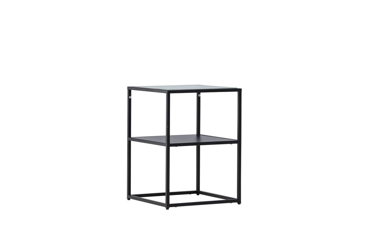 Side table Milano – made of black steel with glass top
