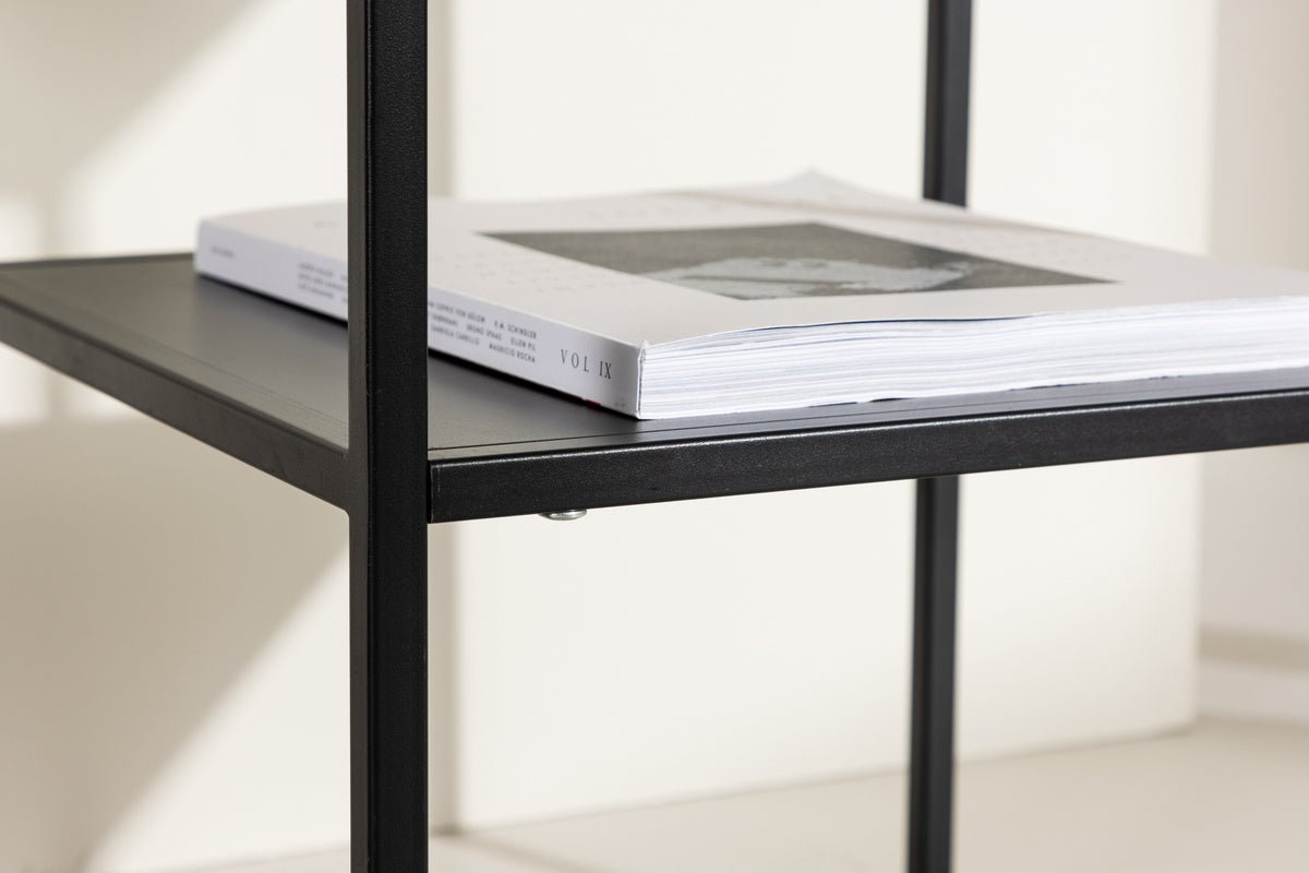 Side table Milano – made of black steel with glass top