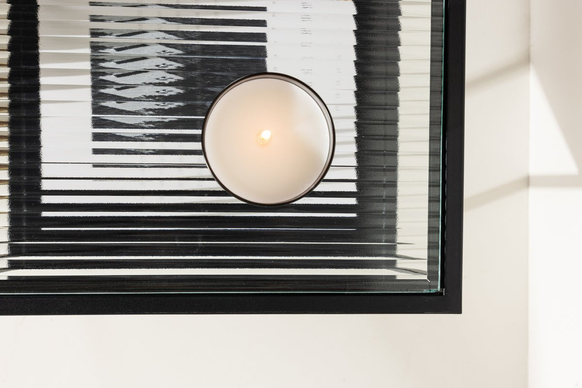 Side table Milano – made of black steel with glass top