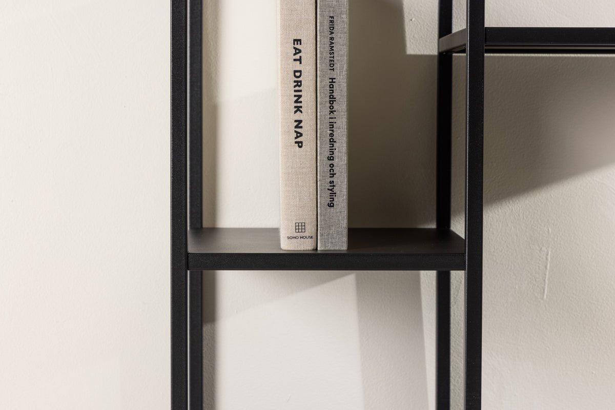 Side table Pinar – in Black with three shelves