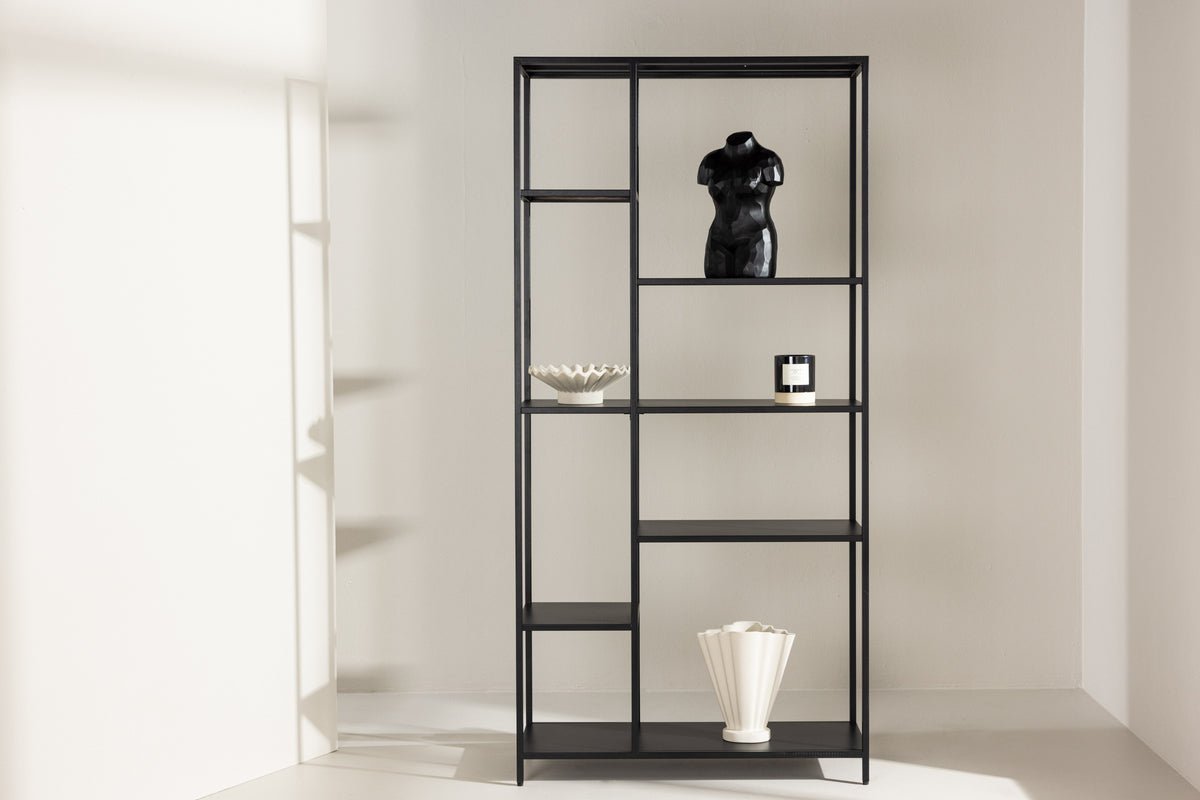 Tall shelf – high shelf with 6 shelves in Black
