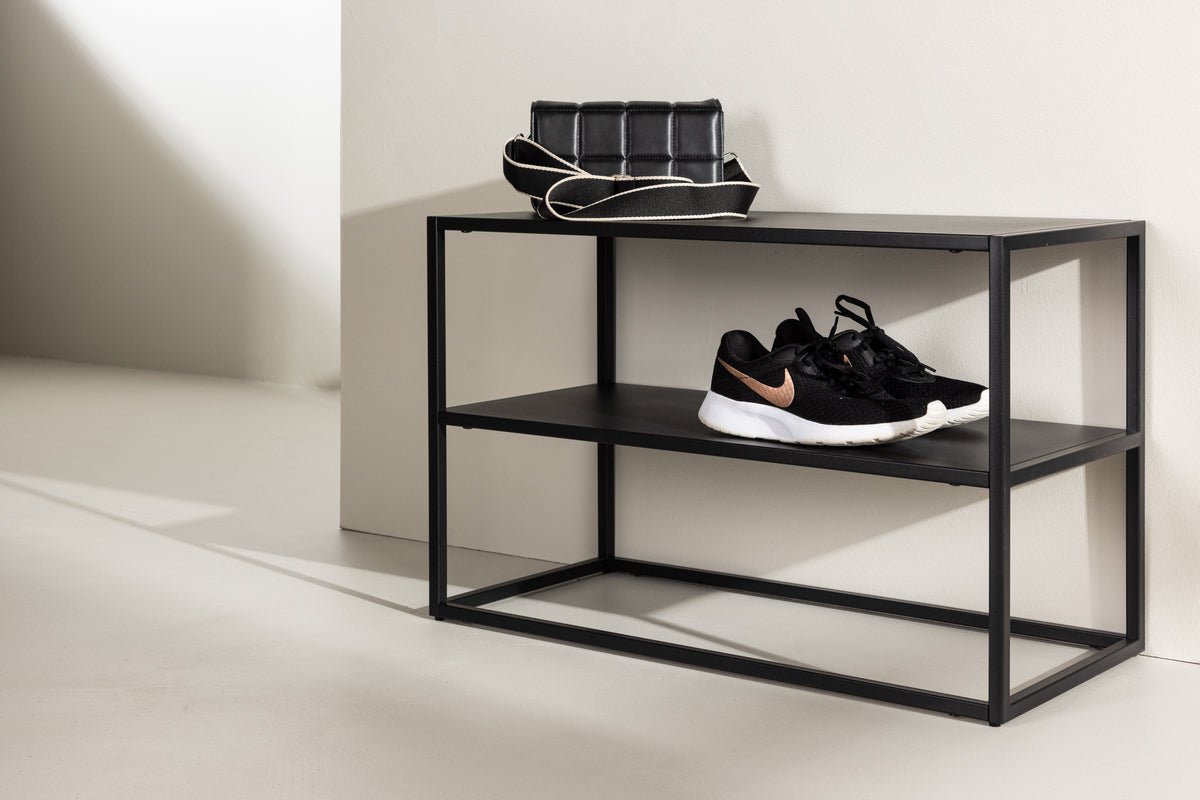 Shoe rack Nevio – Black, Minimal Industrial