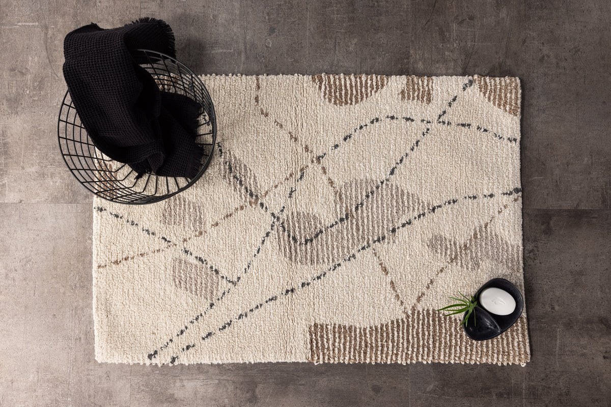 Badematte Seminyak - in modernem Beige-Grau-Braun aus weicher Baumwolle