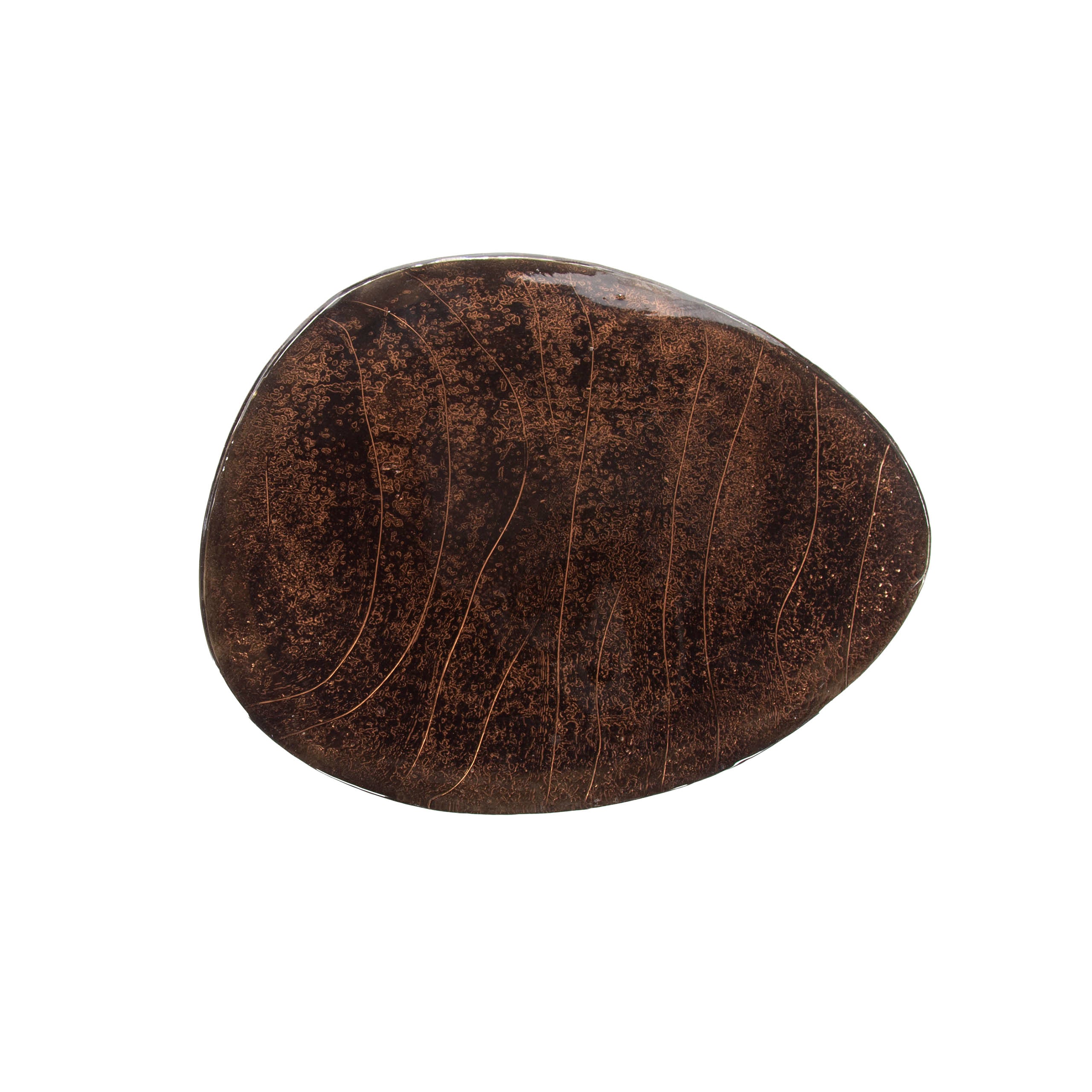 Couchtisch Elysium - Größe L in Antikkupfer oder Antikgold mit Gussglas