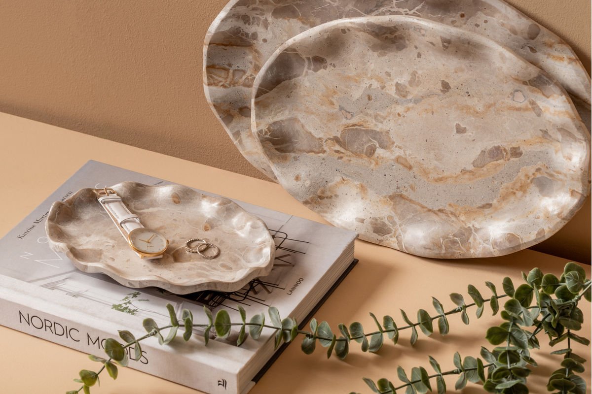 Bowl Averelle – made of marble / flower-shaped