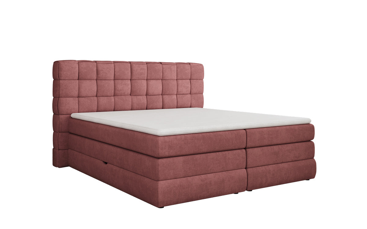 Trama box spring bed with storage in fabric
