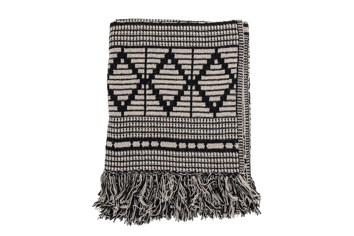 Alva Throw Blanket – Black, made from recycled cotton