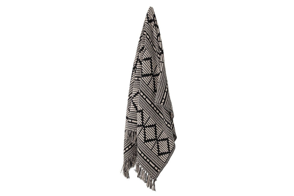 Alva Throw Blanket – Black, made from recycled cotton
