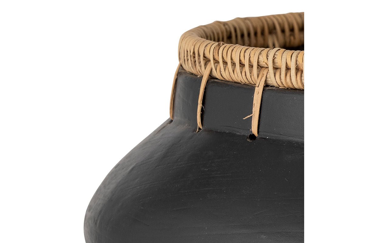 Blumentopf Dalie - aus Terrakotta in der Farbe Schwarz