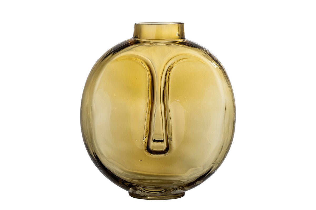 Vase "DAIFU" - yellow-brown glass vase