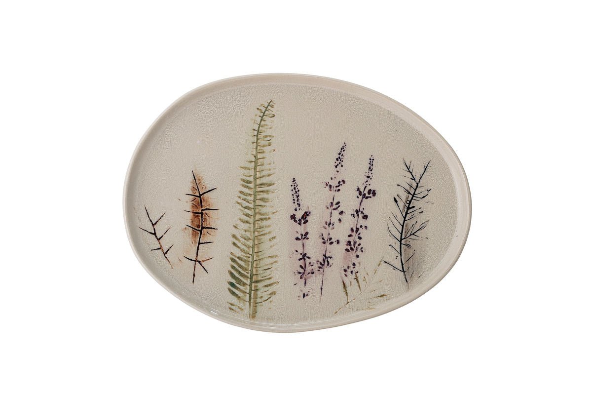 Serving Platter Céloria - made of stoneware - floral motif
