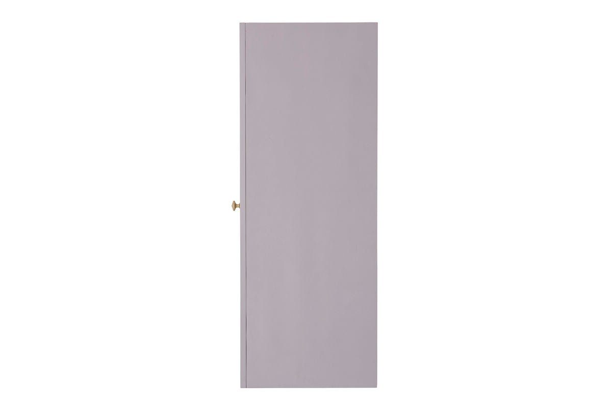 Wall Cabinet Lana – Violet Wooden Cabinet with Brass Handle & Patterned Front