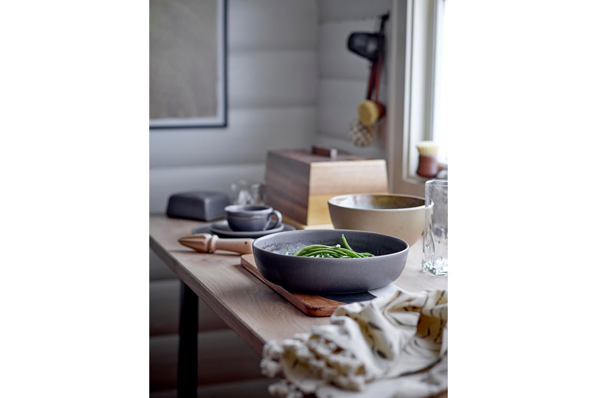 Schüssel Lina - aus Steingut mit Bambusdeckel