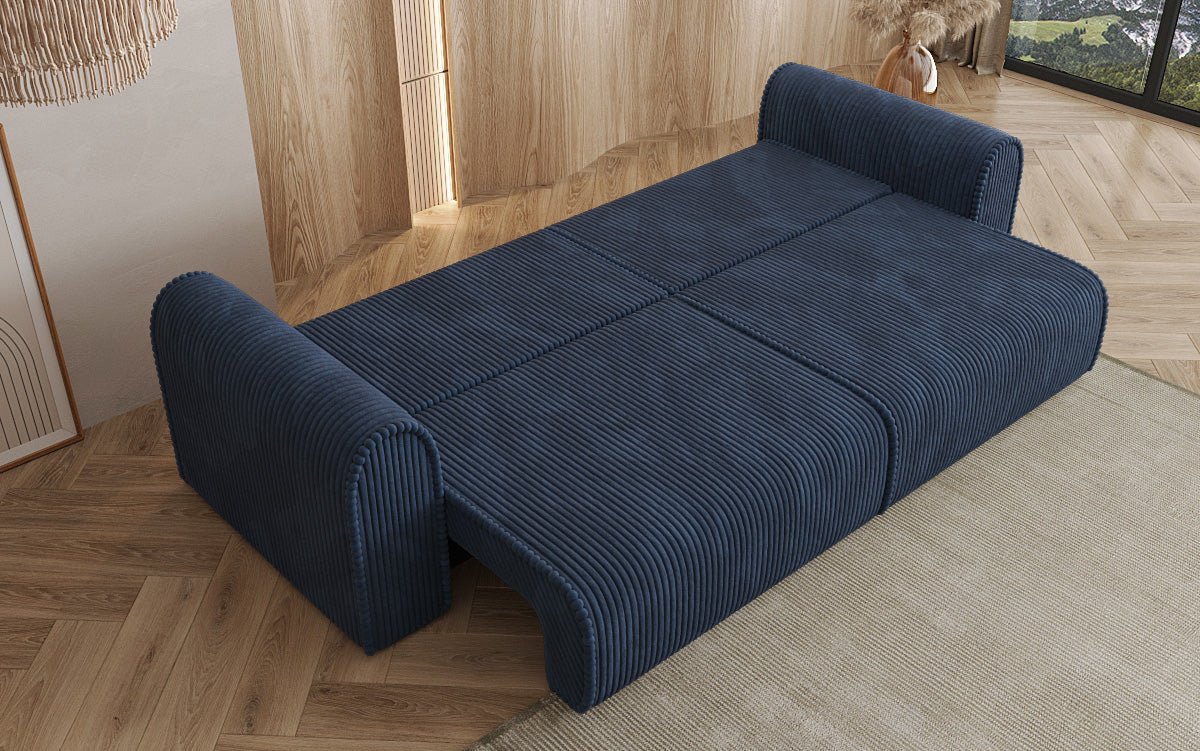 Designer Sofa Big Buddy 3-Seater with Sleeping Function and Storage in Wide Corduroy
