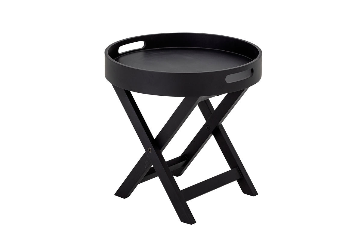 Side Table Sora – Wooden Tray in Black