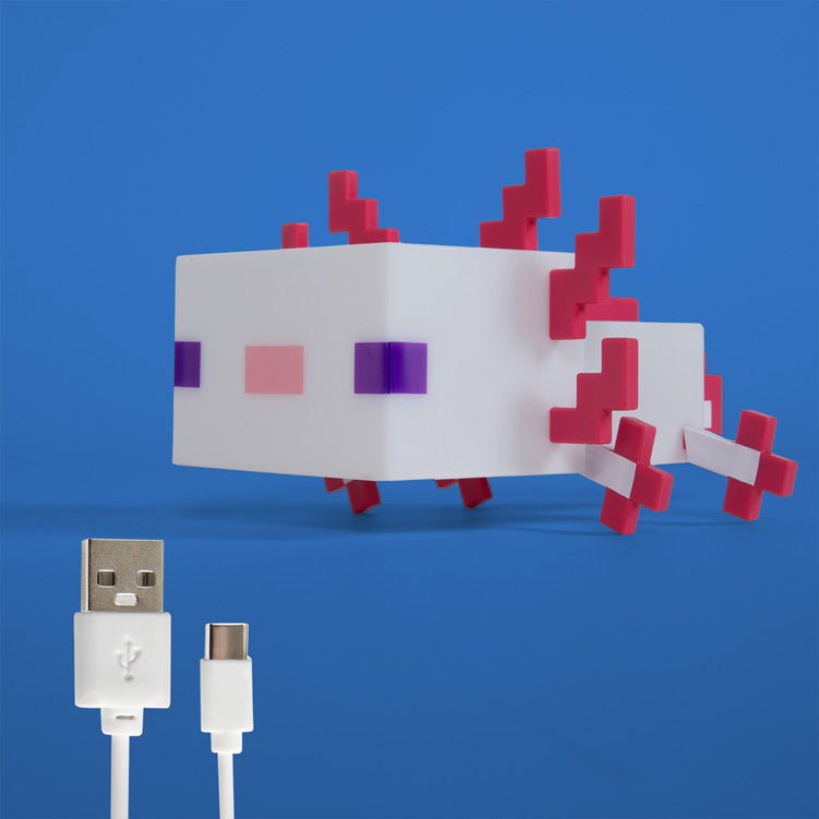 Minecraft LED-Tischlampe „Axolotl“ – mit Akku & USB-C
