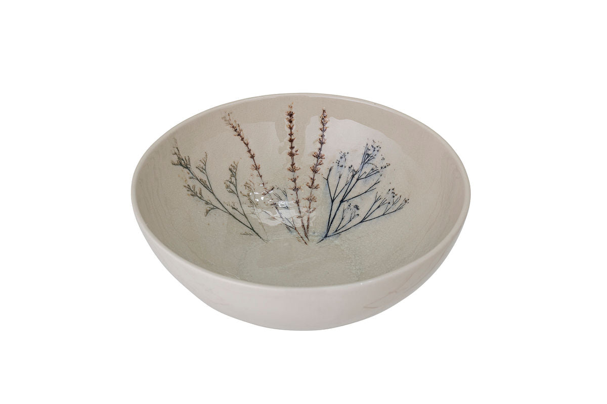 Bowl Sandy – Stoneware with Crackled Glaze and Floral Decoration