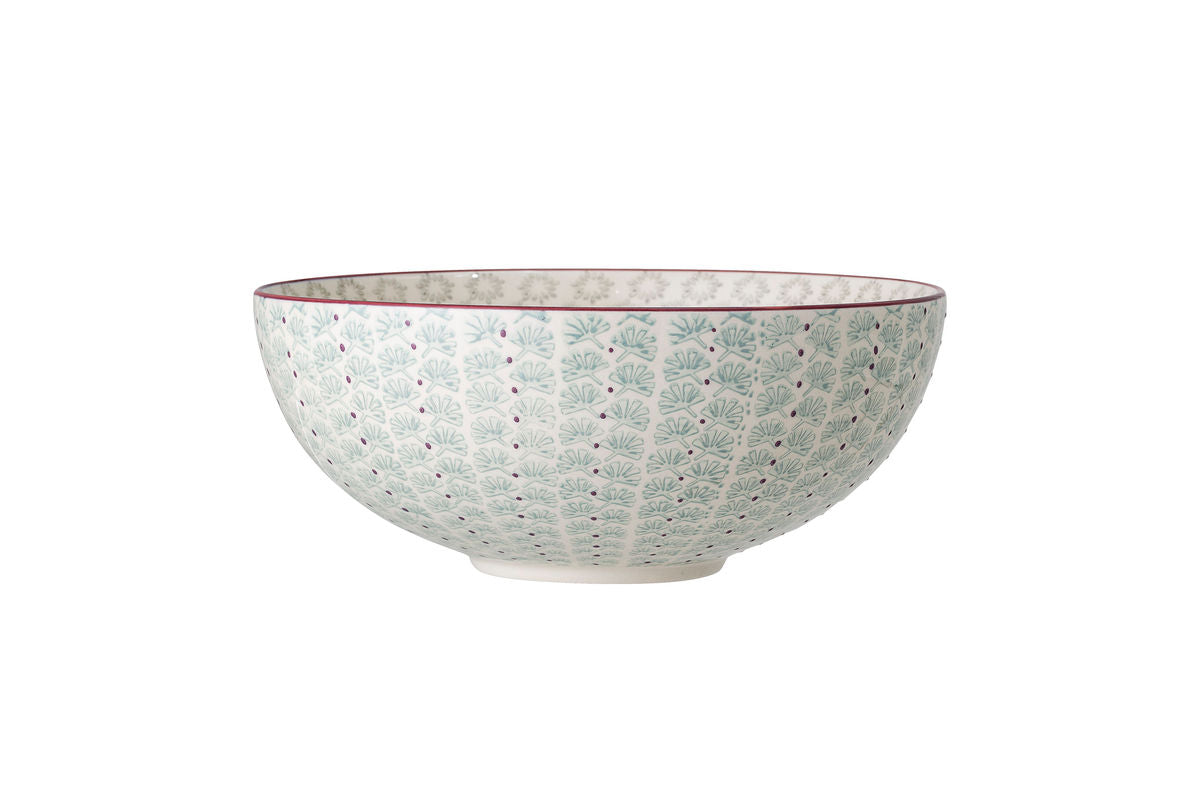 Bowl Livia – Stoneware with decorative pattern in Green