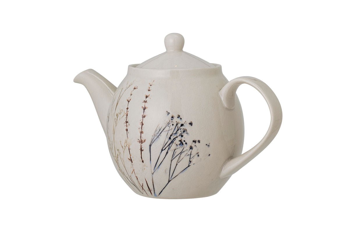 Teapot Flora – Stoneware with Crackled Glaze and Floral Motif