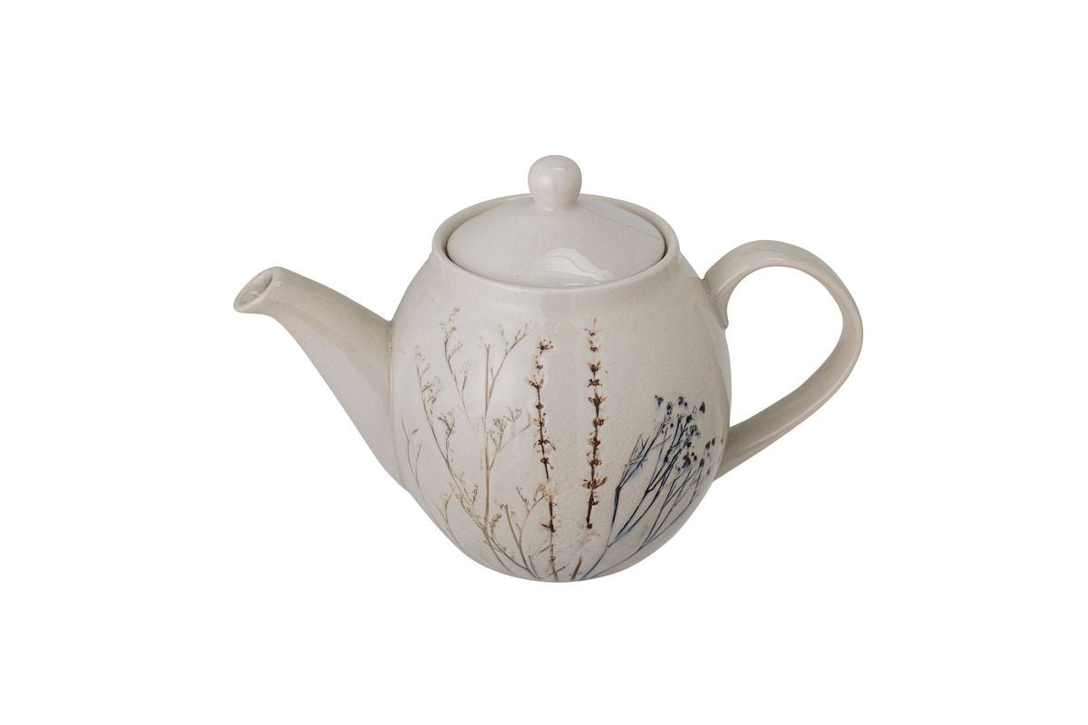 Teapot Flora – Stoneware with Crackled Glaze and Floral Motif