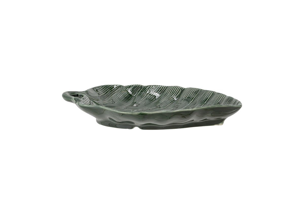 Plate Riva – made of stoneware – with leaf texture