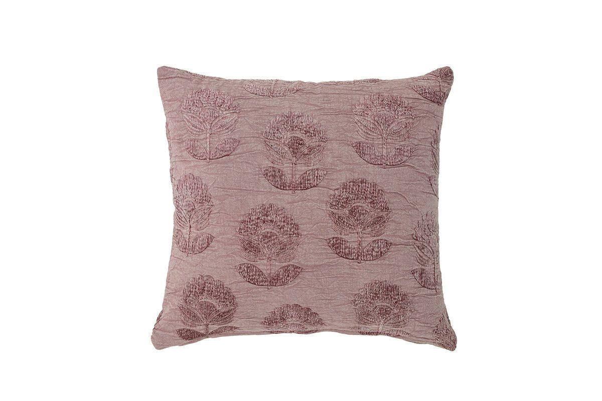 Decorative Pillow Brea – Cotton Pillow in Violet with Embroidery