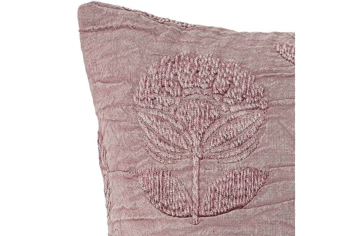 Decorative Pillow Brea – Cotton Pillow in Violet with Embroidery