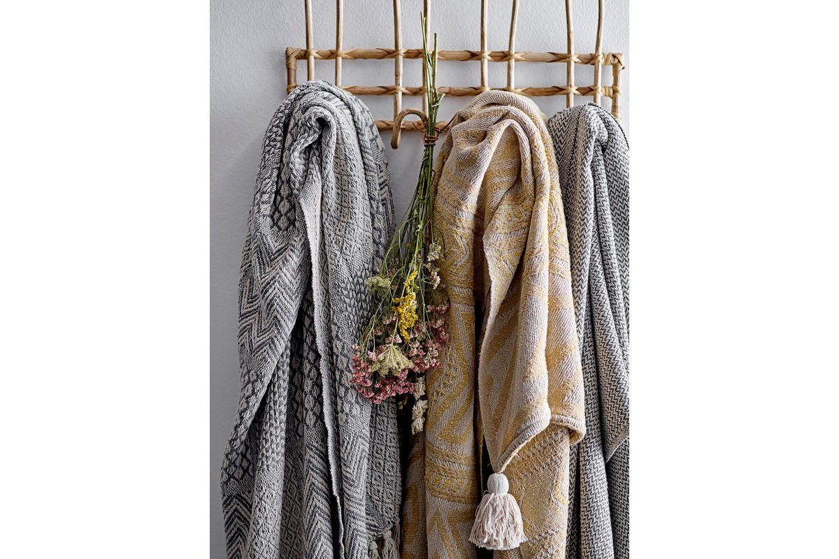 Überwurfdecke Kia  – Grau, aus recycelter Baumwolle