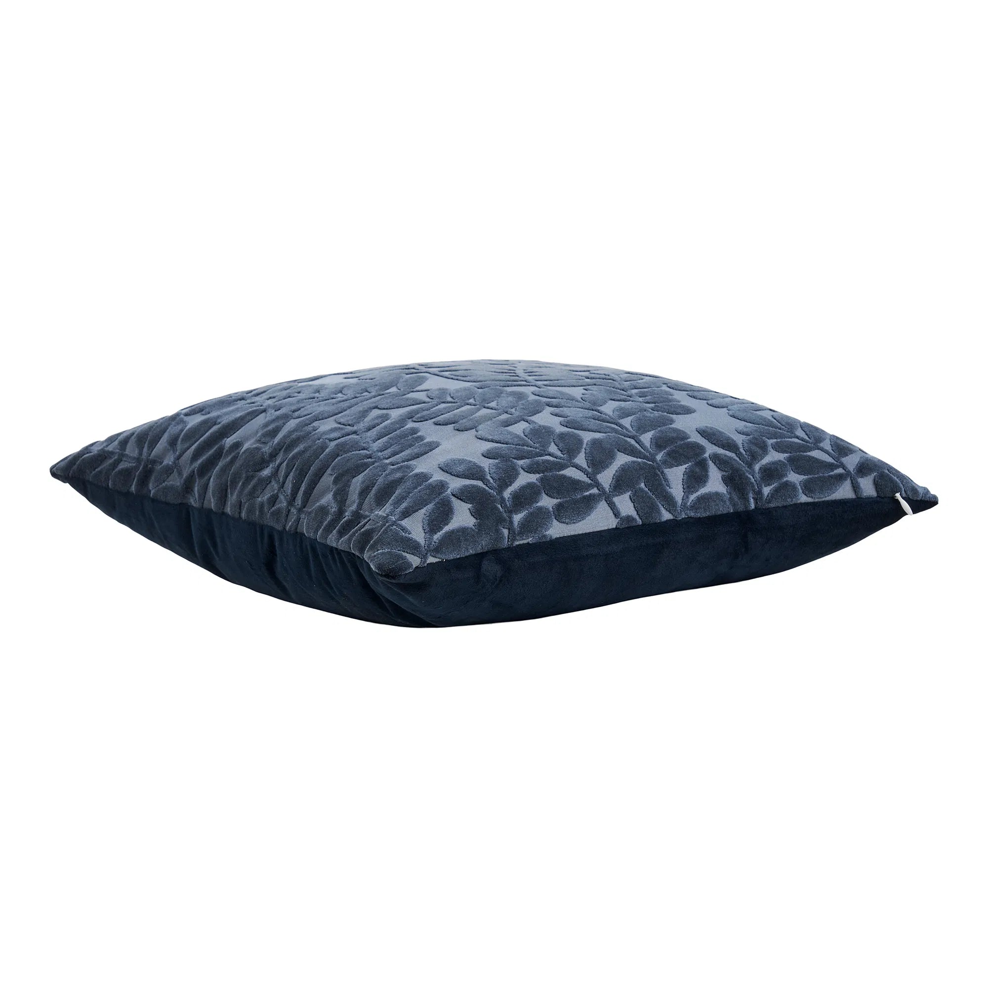 Decorative Pillow Brunvella – with Floral Relief Pattern in Blue