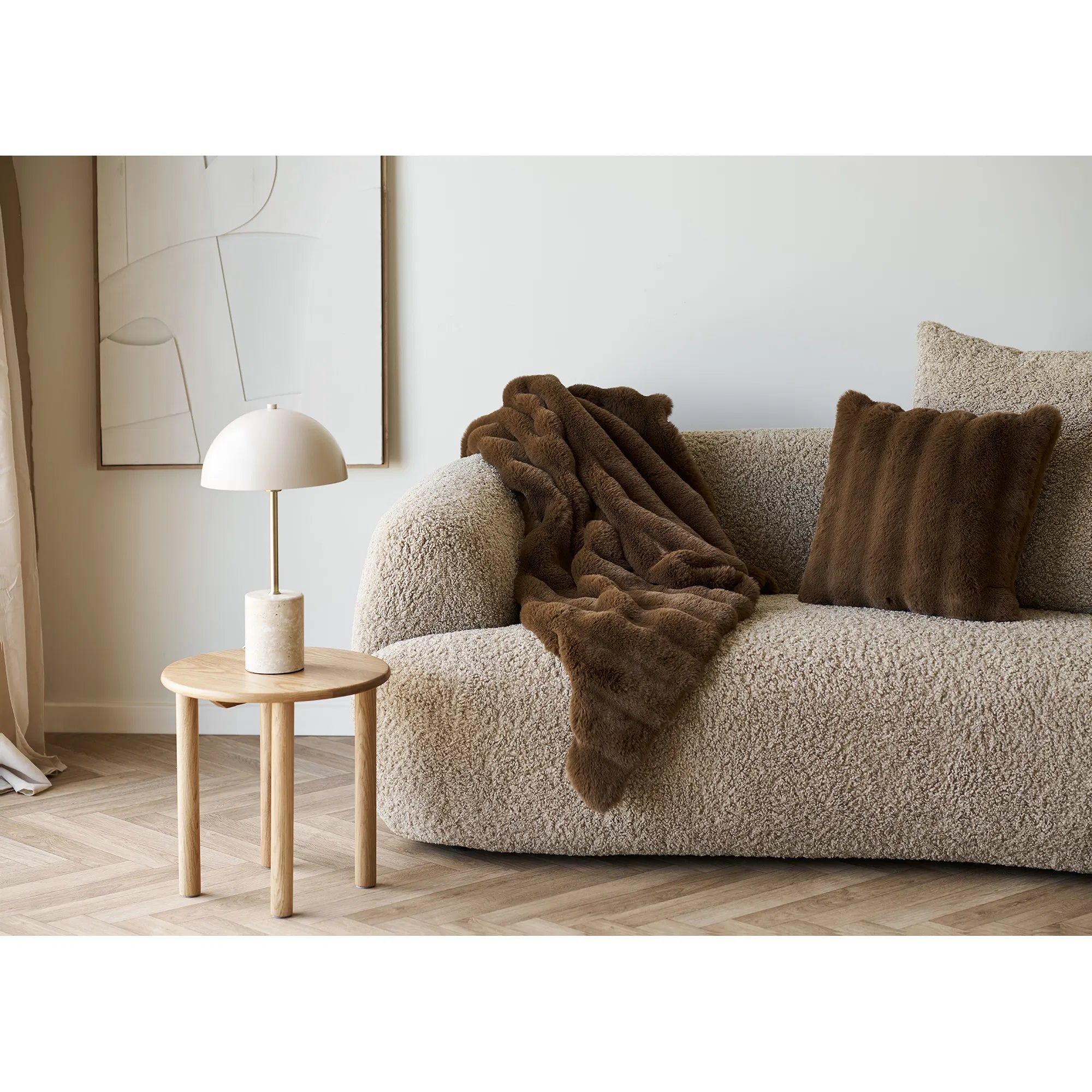 Flausch - Day Blanket Tao made of Faux Fur Brown 130x180 cm