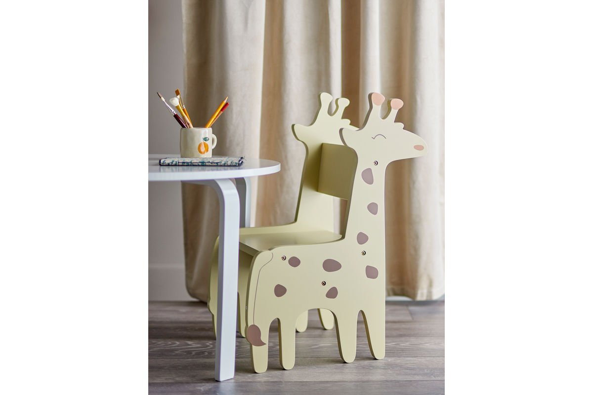 Children's Chair "Gigi" – FSC®-Certified MDF in Natural & Gray Tones