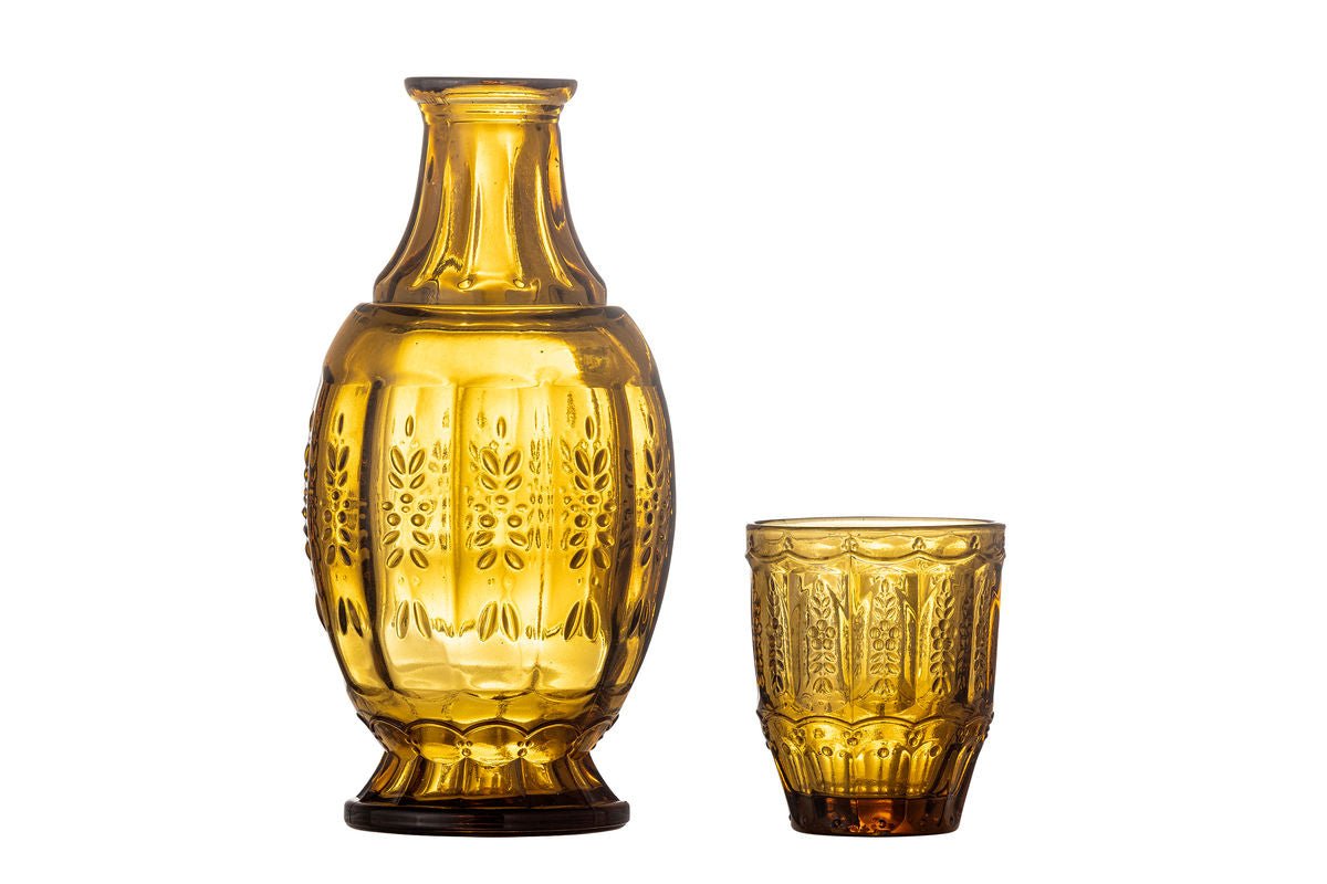 Decanter & Glass Set Lior – Glass in Warm Amber Tone