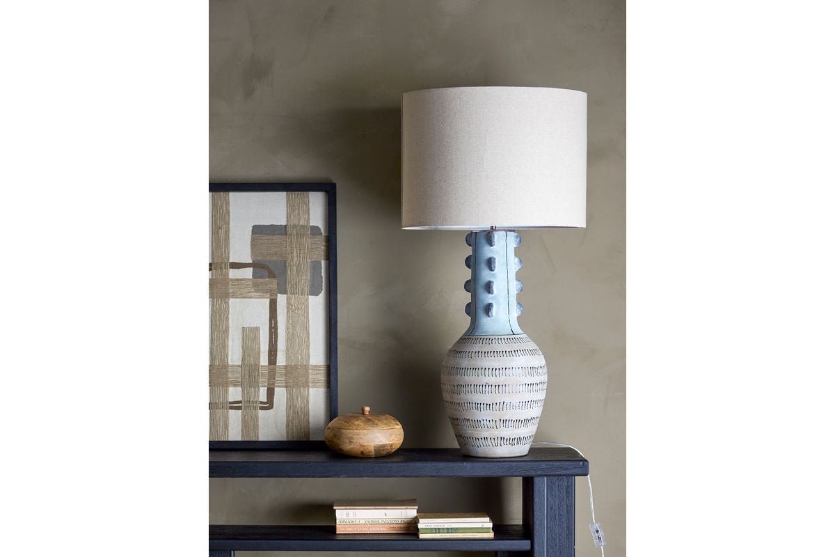 Floor lamp Judi – Stoneware with hand-painted glaze