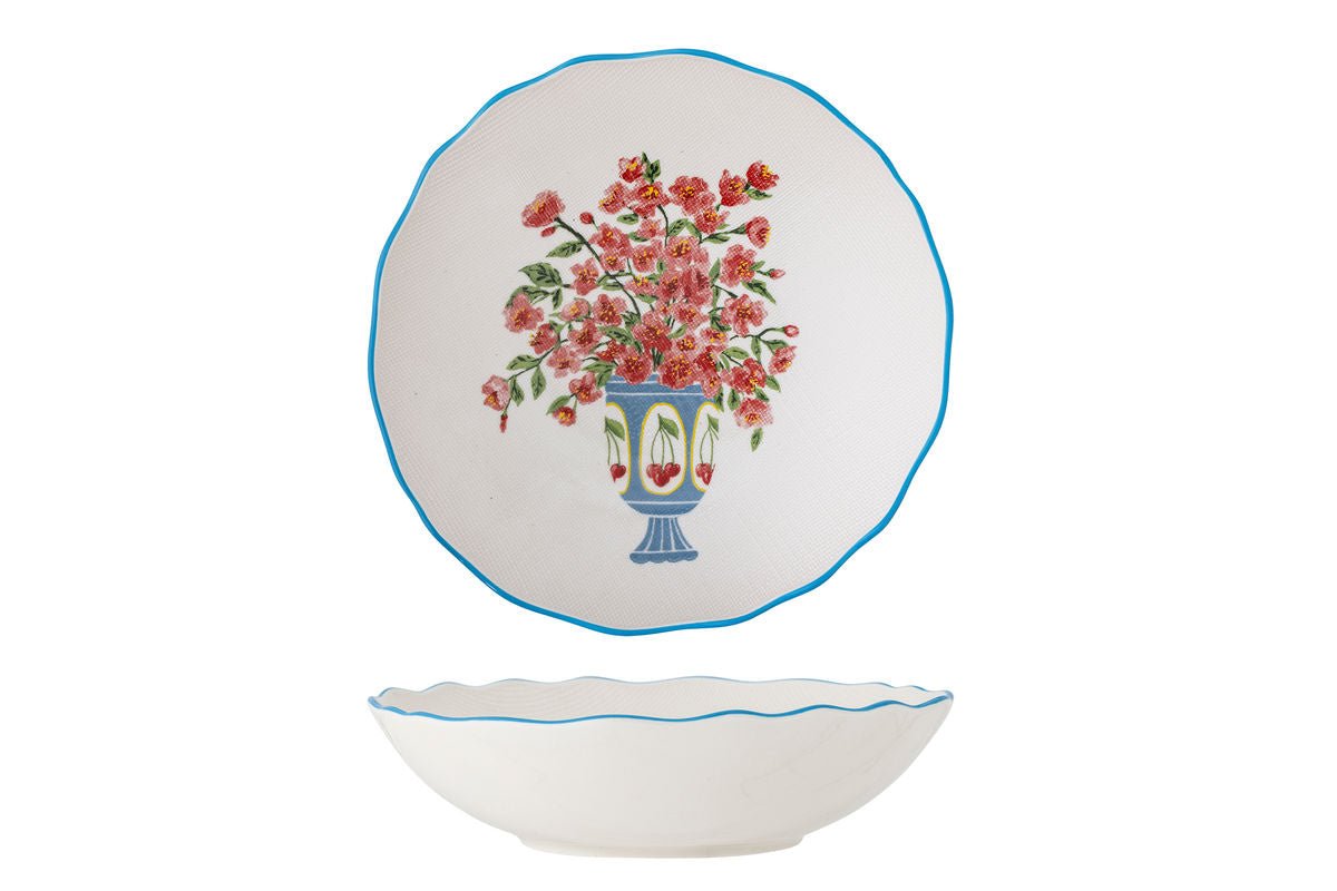 Schale Avenza – weiß Steingut mit Blumen