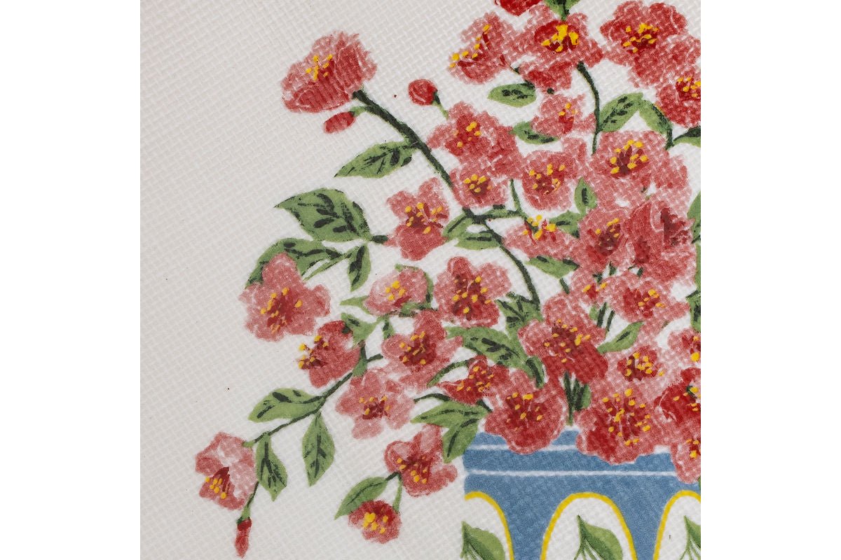 Bowl Avenza – white stoneware with flowers