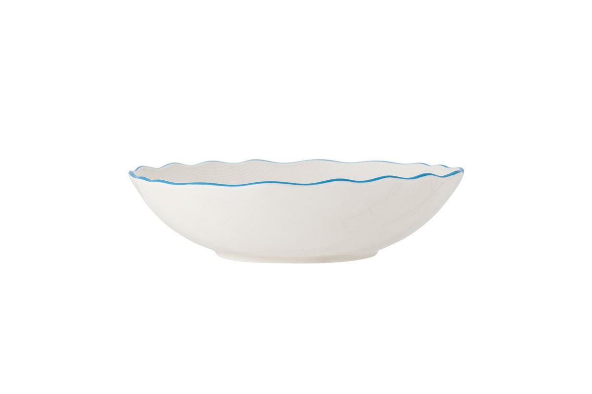 Bowl Avenza – white stoneware with flowers