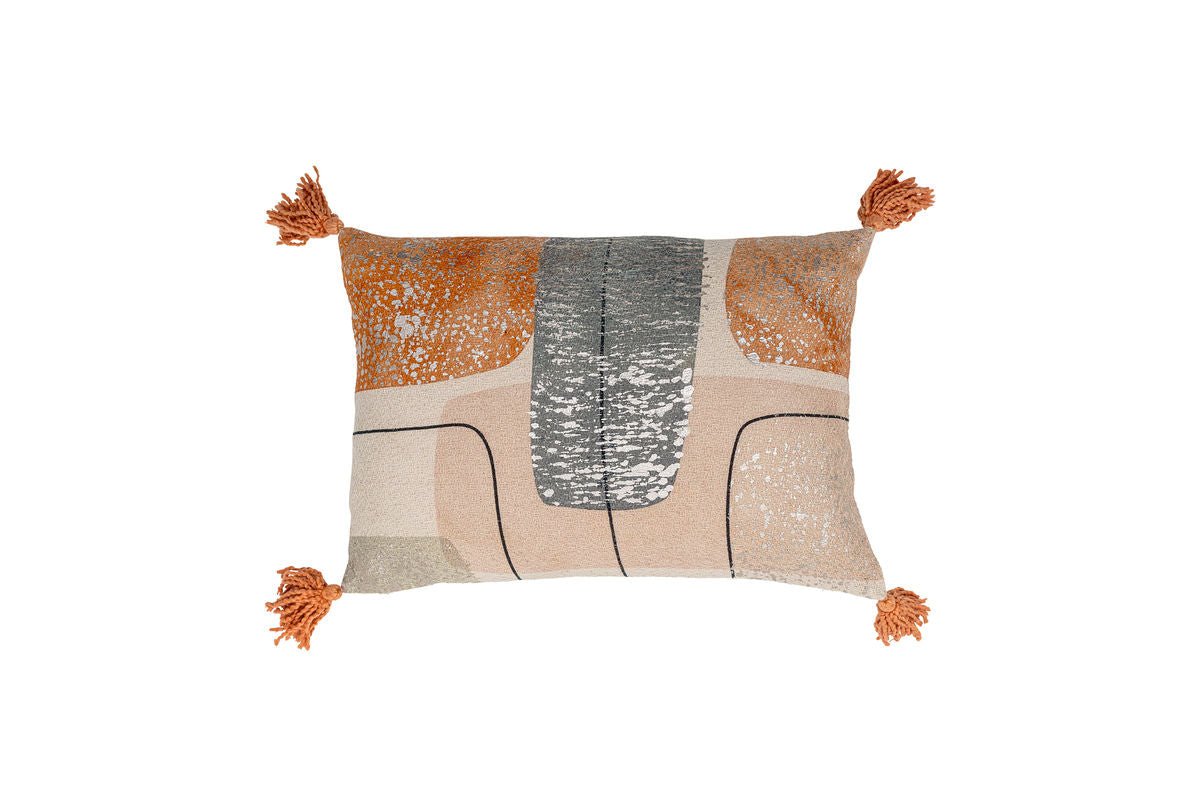 Decorative Cushion Girona – Printed Design with Tassels