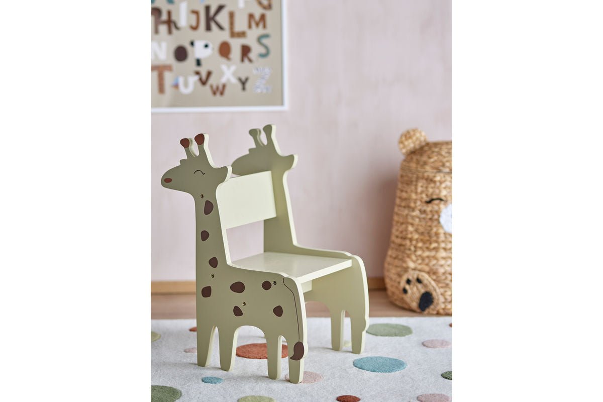 Children's Chair "Gigi" – FSC®-Certified MDF in Natural & Gray Tones