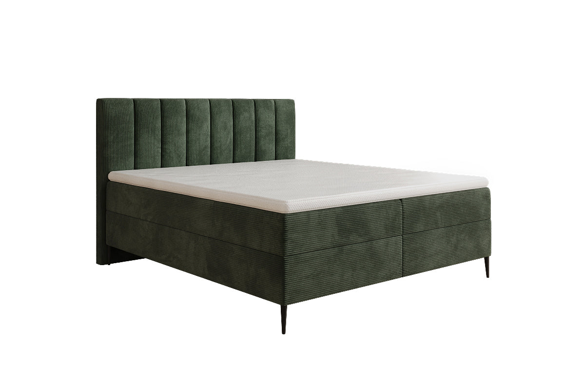 Lucca box spring bed in Corduroy with storage and legs