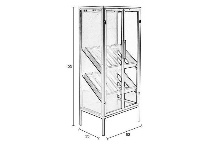 Weinschrank Rob – aus Kiefernholz in Schwarz