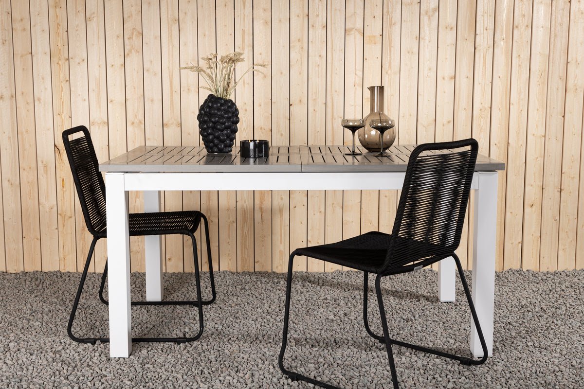 Garden Dining Table Ravello - Extendable from 152 to 210 cm with White Aluminum Frame