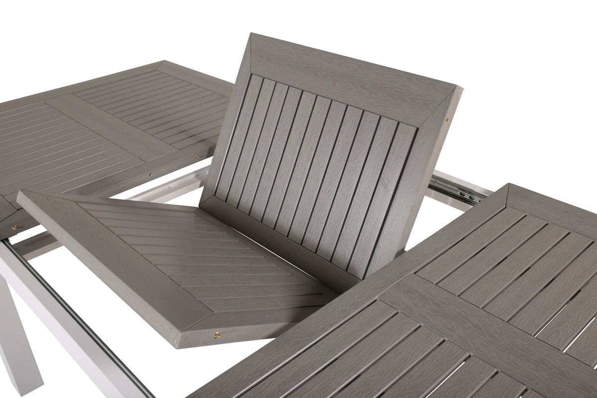 Garden Dining Table Ravello - Extendable from 152 to 210 cm with White Aluminum Frame