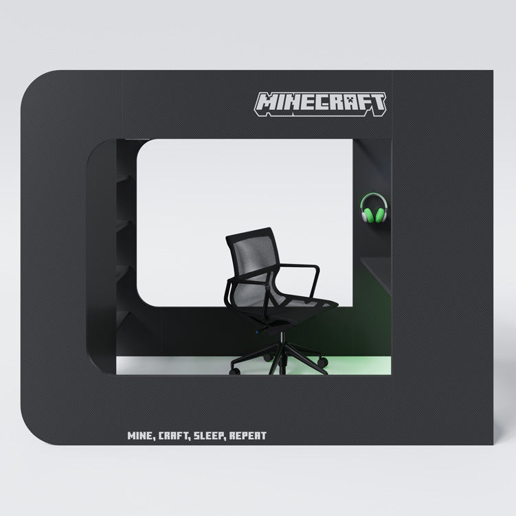 Minecraft Gaming Loft Bed "BaseCamp XL" with Desk & Shelf