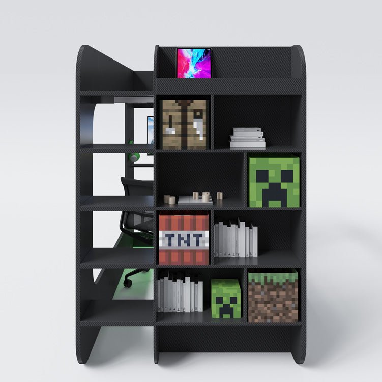 Minecraft Gaming Loft Bed "BaseCamp XL" with Desk & Shelf